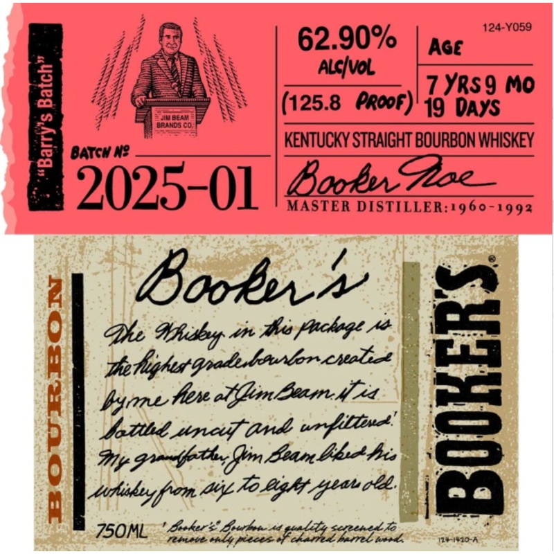 Booker's Barrys Batch 2025-01 Straight Bourbon Whiskey