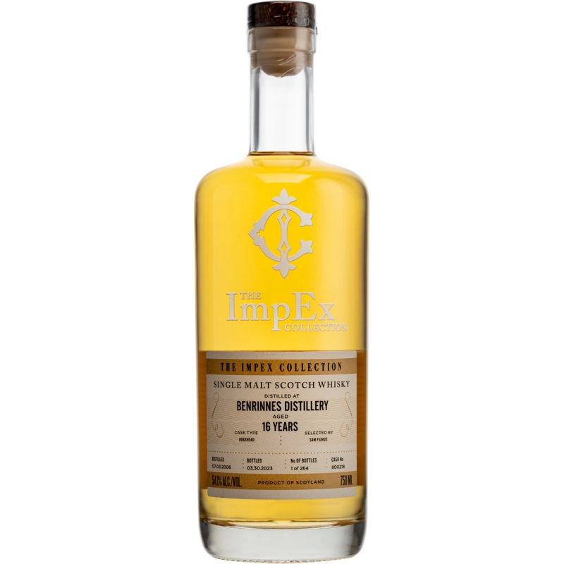 The Impex Collection Benrinnes 16 Year Old Hogshead # 800218 Speyside Single Malt 2006 Scotch Whisky