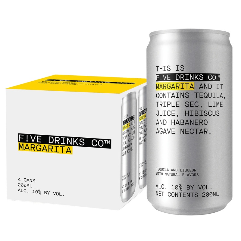 Five Drinks Co Margarita Cocktail | 4x355ML