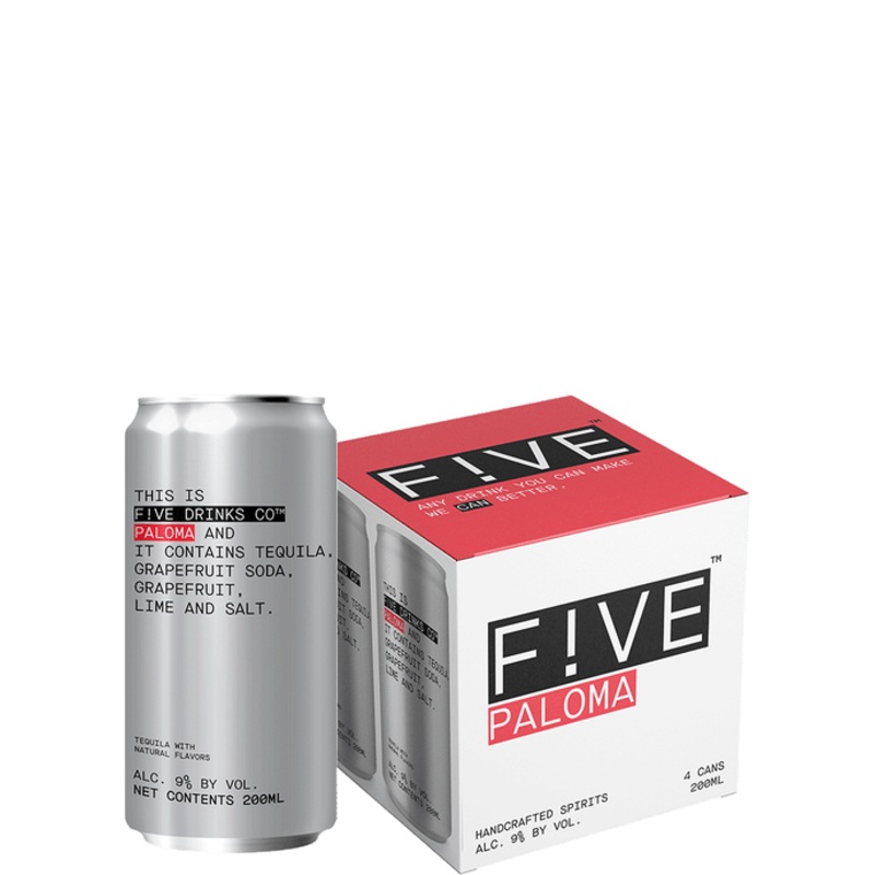 Five Drinks Co Paloma Tequila Cocktail | 4x355ML