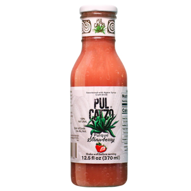 Pul Catzo Pulque Strawberry Cocktail | 370ML