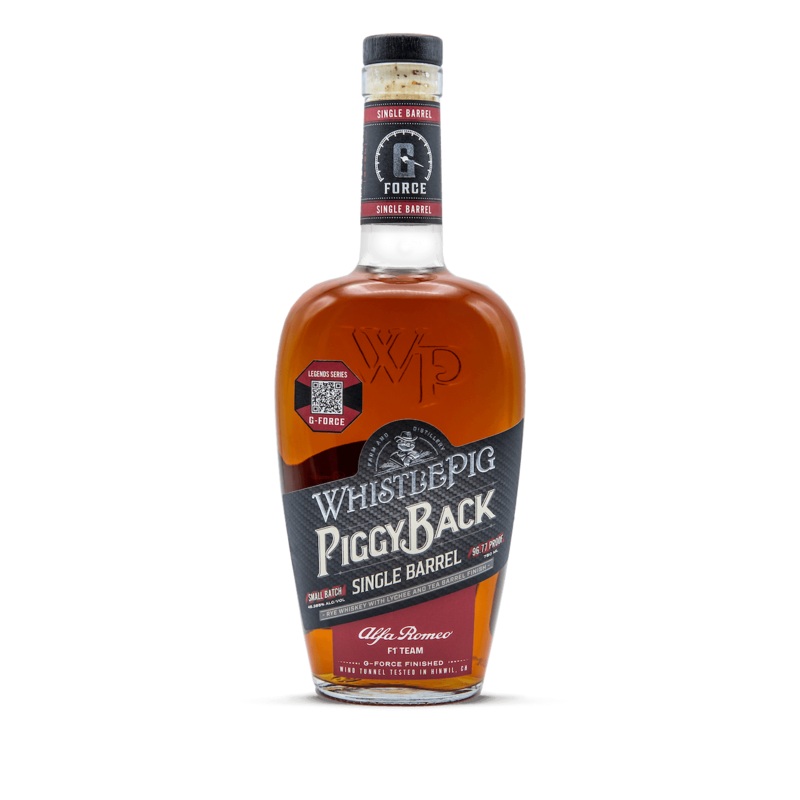 WhistlePig PiggyBack 6 Year Old Rye Alfa Romeo F1 Team Barrel Legend's Series G-Force Whiskey